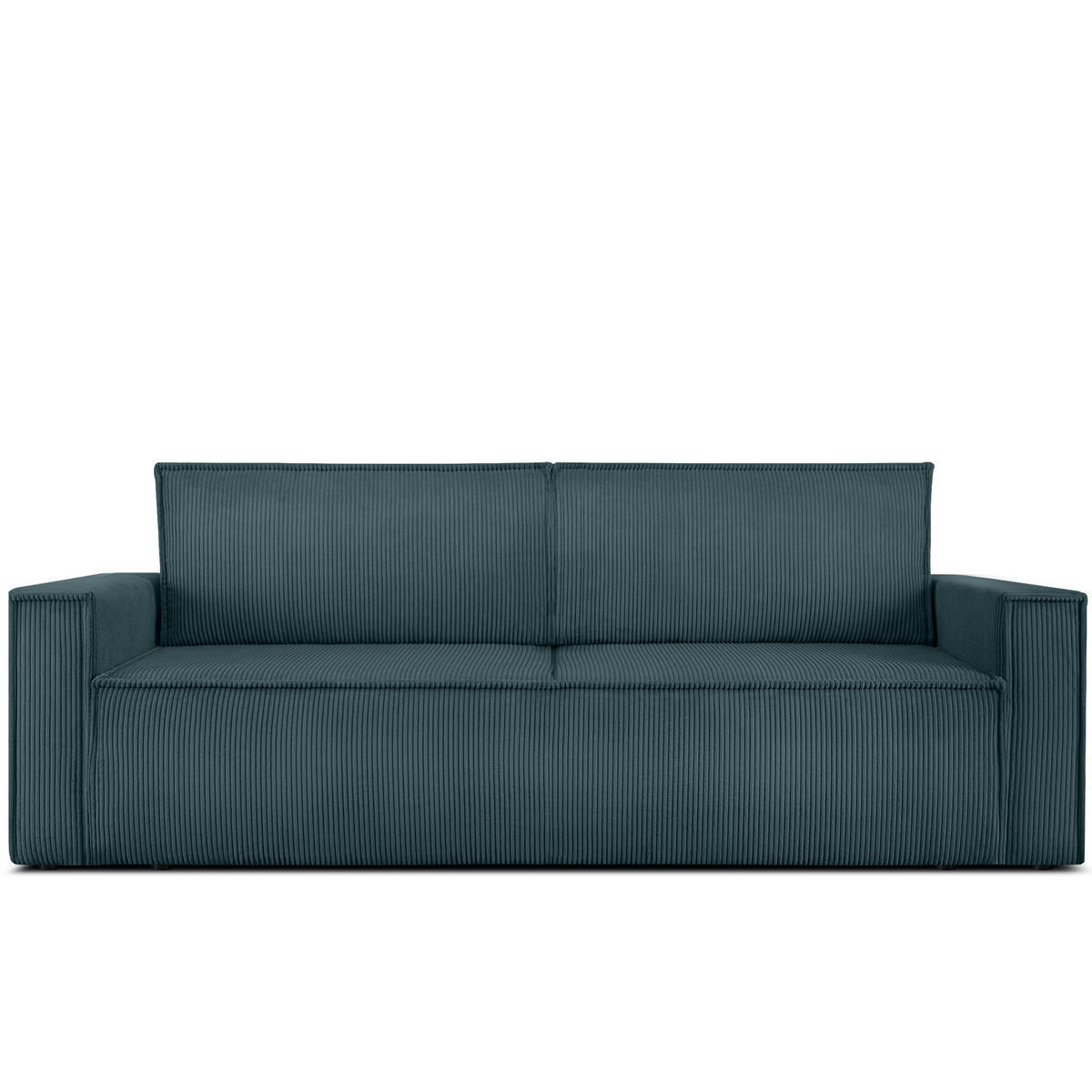 SCHLAFSOFA NAPI in Pet Friendly Cord-Stoff, blau - Blau/Schwarz, Textil (228/89/101cm) - KONSIMO®