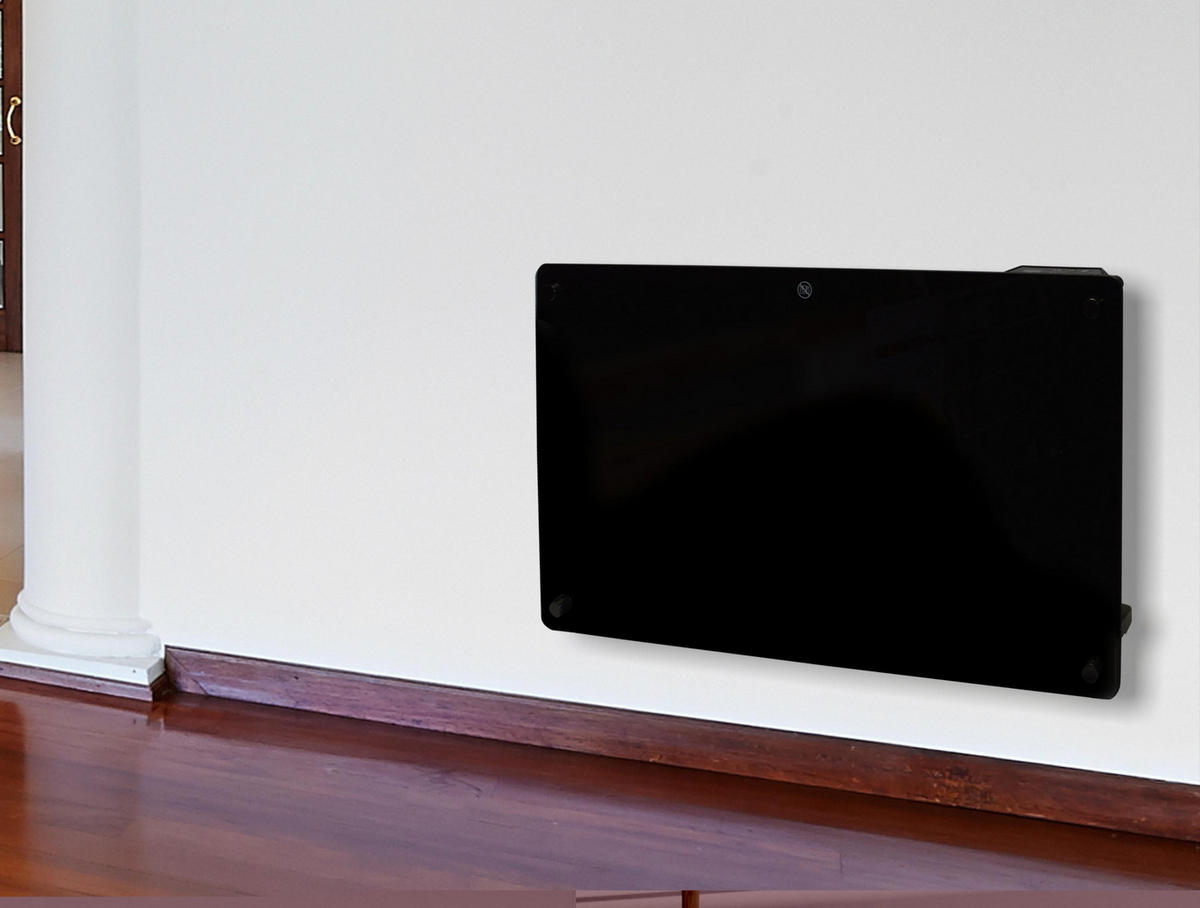 HEIZKÖRPERPANEEL Schwarz mit Glasscheibe und WiFi-App-Steuerung 1500 W - Schwarz, Keramik (70/40/12cm) - Purline