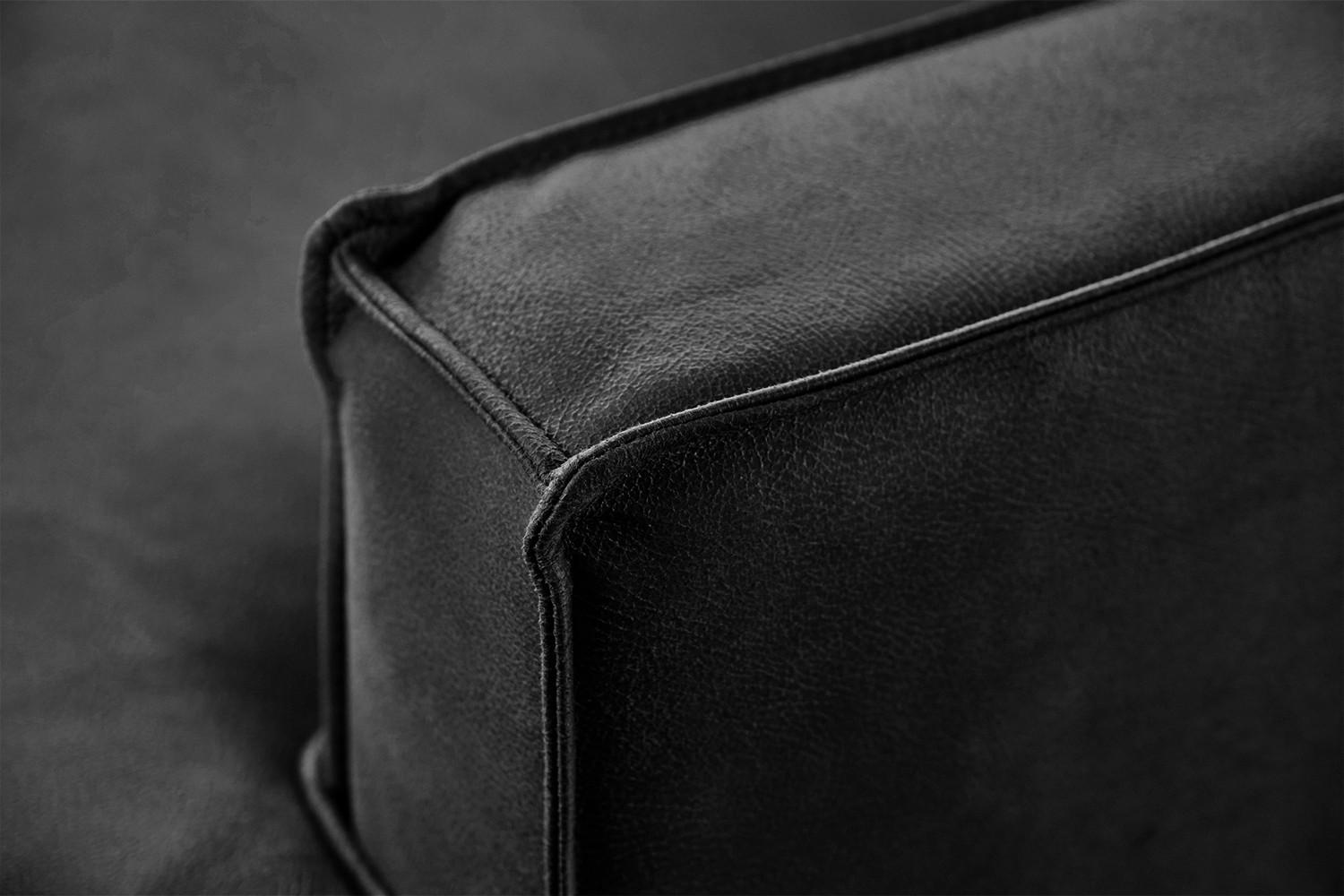 ECKSOFA VILNIUS Schwarz Lederfaserstoff - Schwarz, Leder/Metall (286/170cm) - KAWOLA