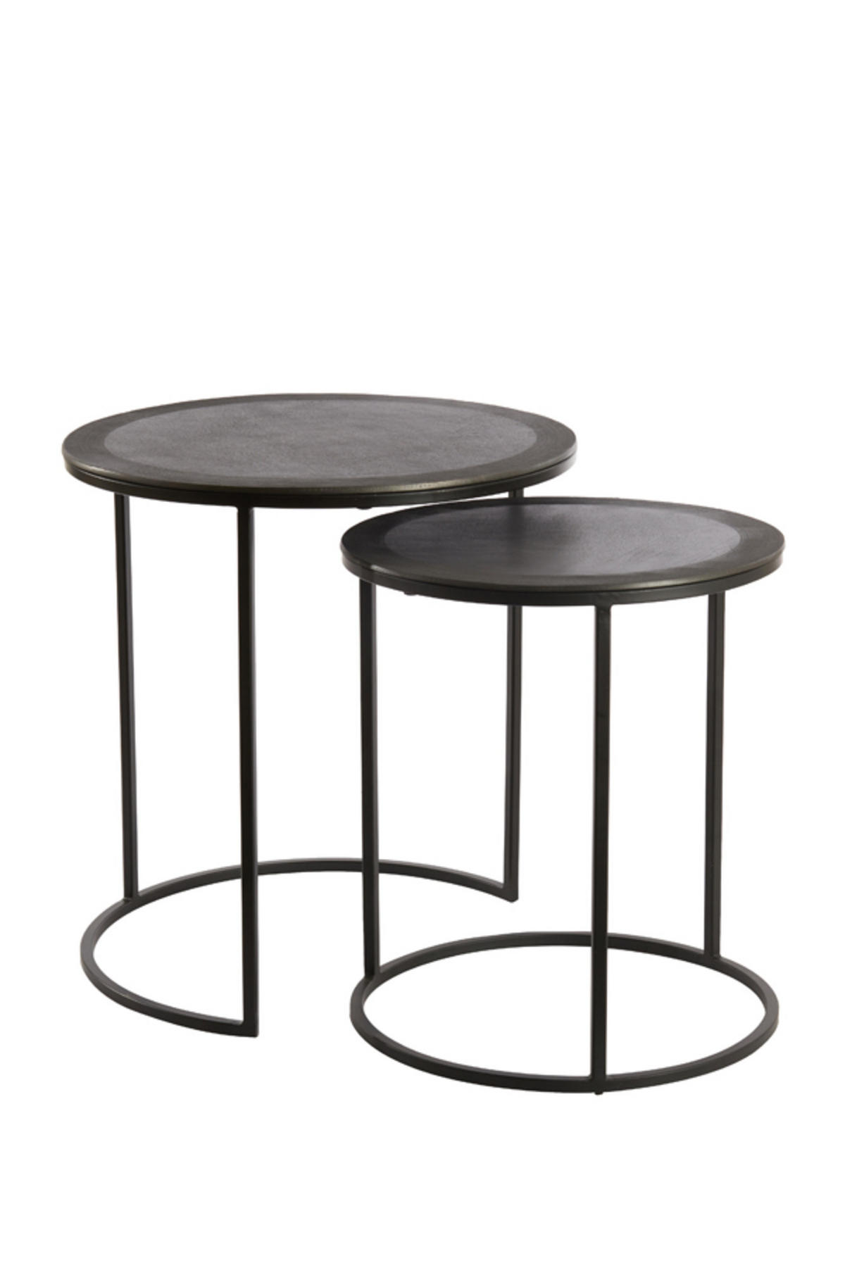 BEISTELLTISCH Talca Schwarz Ø49/50,5 cm 2er-Set - Schwarz, Metall (49/49/50.5cm) - Light & Living