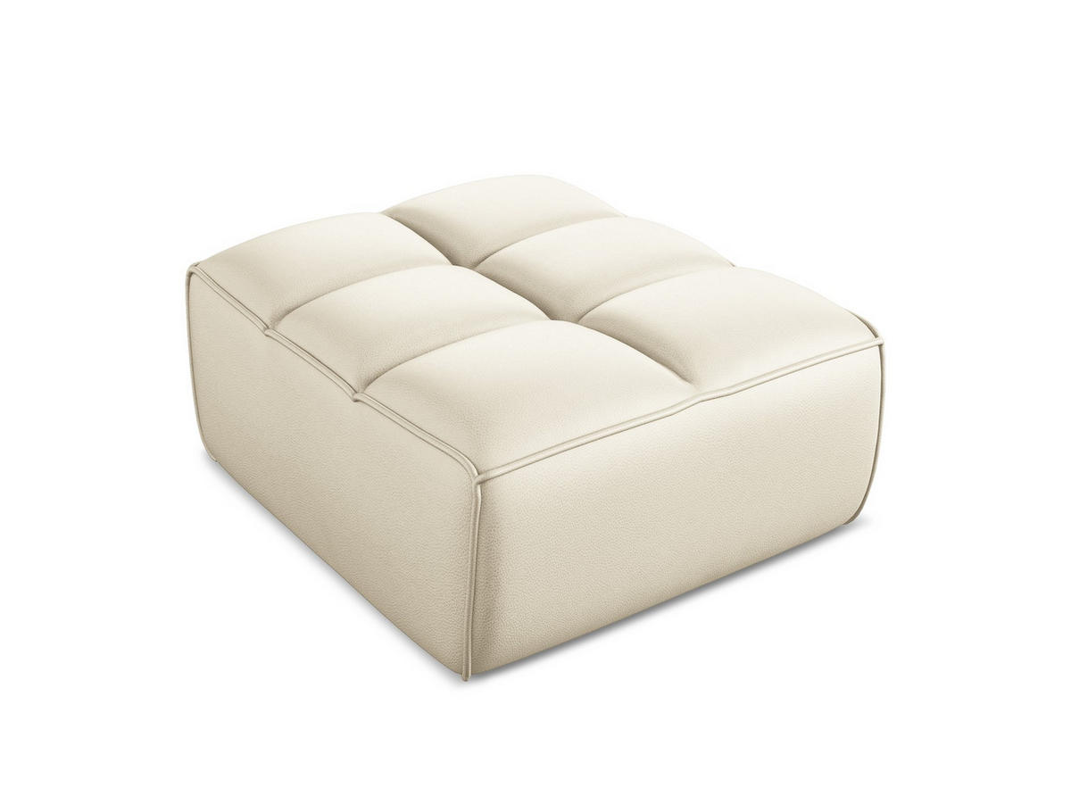 POUF Kunstleder Beige - Beige/Creme, Leder/Kunststoff (80/43/93cm) - Makamii