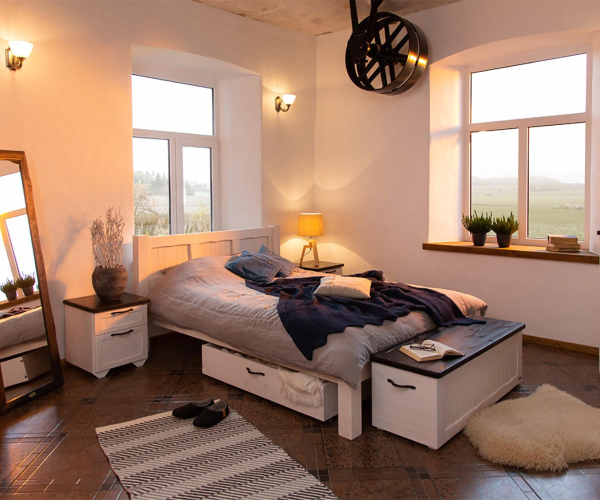 BETTKASTEN 110x80 cm - Schwarz/Weiß, Holz - MSL wooden furniture