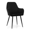 STUHL EMILIA gepolstert mit Steppung - schwarz - Samt Velours - Schwarz, Textil/Metall (58/90/58cm) - NEW HOME