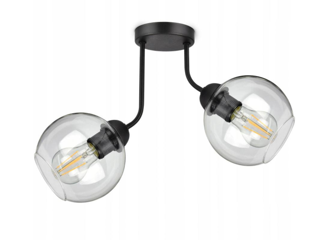 DECKENLEUCHTE HAGEN - Transparent/Schwarz, Glas/Metall (47/15/34cm) - kiki design