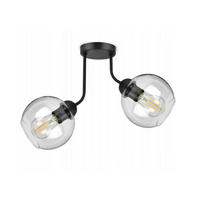 DECKENLEUCHTE HAGEN - Transparent/Schwarz, Glas/Metall (47/15/34cm) - kiki design