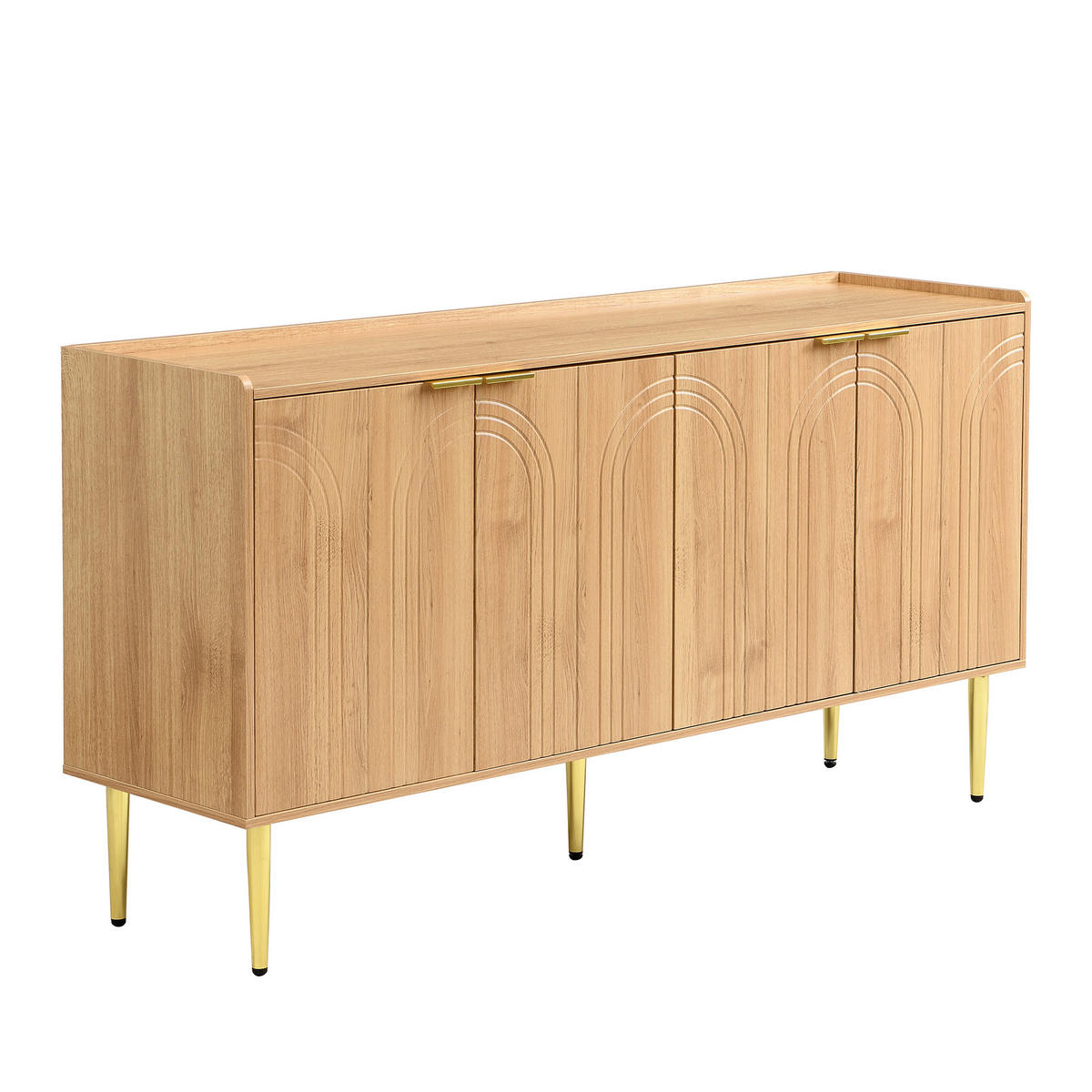 SIDEBOARD 140 cm in Natur Holzoptik mit 3D-Bogenfronten - Eiche San Remo/Naturfarben, Holzwerkstoff (140/75/38cm) - Urban Meuble