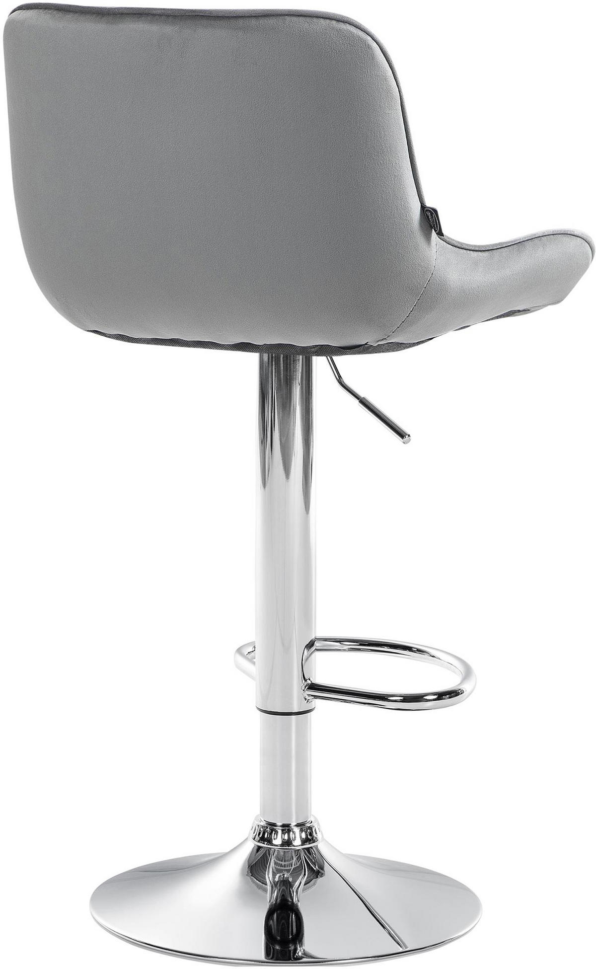 BARHOCKER 2er Set Vulcano Samt chrom grau - Chromfarben/Grau, Textil/Metall (49/106/51cm) - TPFLiving
