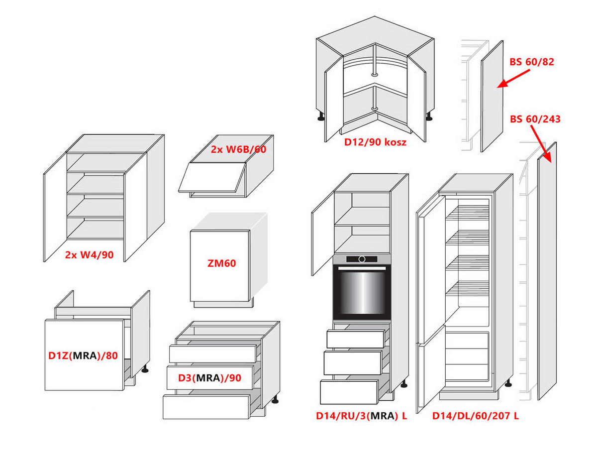 WINKELKÜCHE AVELLINO reed green / Pembroke / weiß 10-teilig mit Arbeitsplatte - Weiß/Grün, Holzwerkstoff (302/243/232cm) - Feldmann-Wohnen