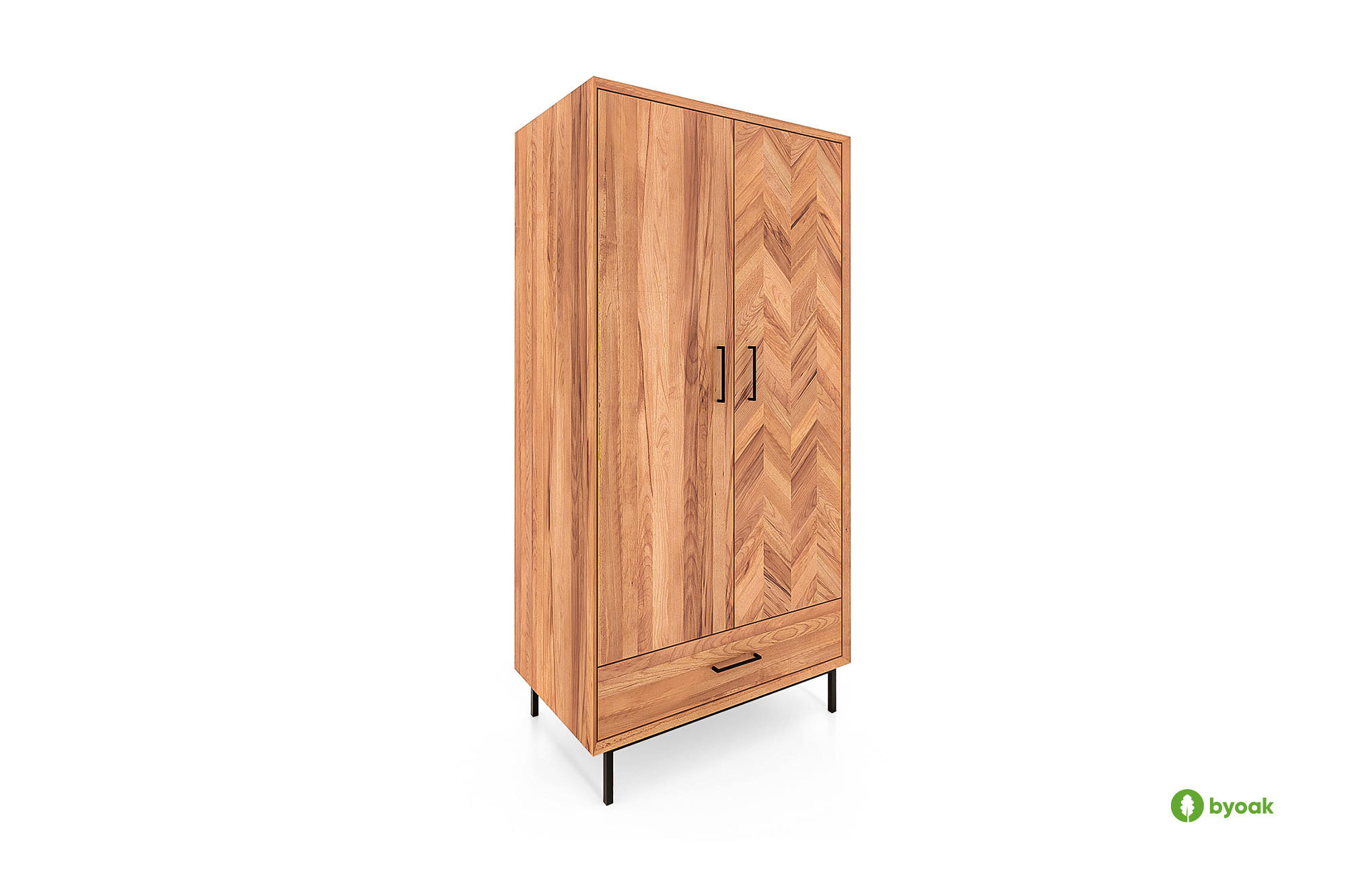 KLEIDERSCHRANK 2 TÜREN LEON Kernbuche - Kernbuche, Holz (97/196/45cm) - byoak