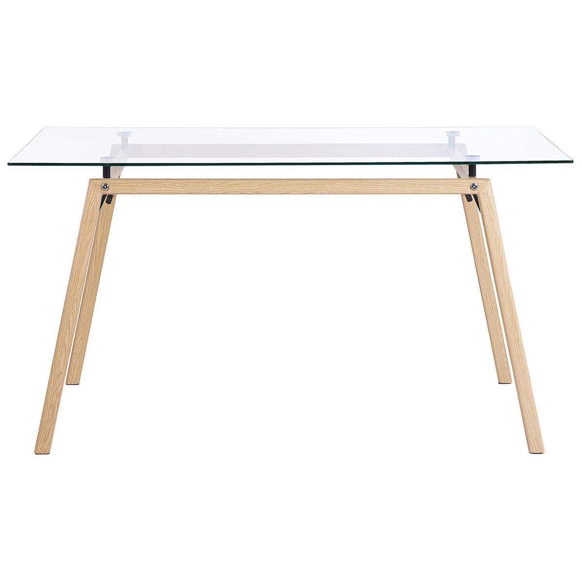ESSTISCH 140/80/75 cm Transparent, Hellbraun Rechteckig Kamina - Transparent, Glas (140/80/75cm) - Beliani