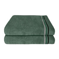 DUSCHTUCHSET Skyline Color - 2-teilig - 70 x 140 cm - Dunkelgrün - Dunkelgrün, Textil (70/140cm) - SCHIESSER