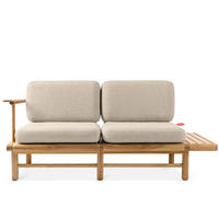 GARTENSOFA ATREDA 2-Sitzer, mit Ablage - Creme, Holz/Textil (175/74/80cm) - KONSIMO®