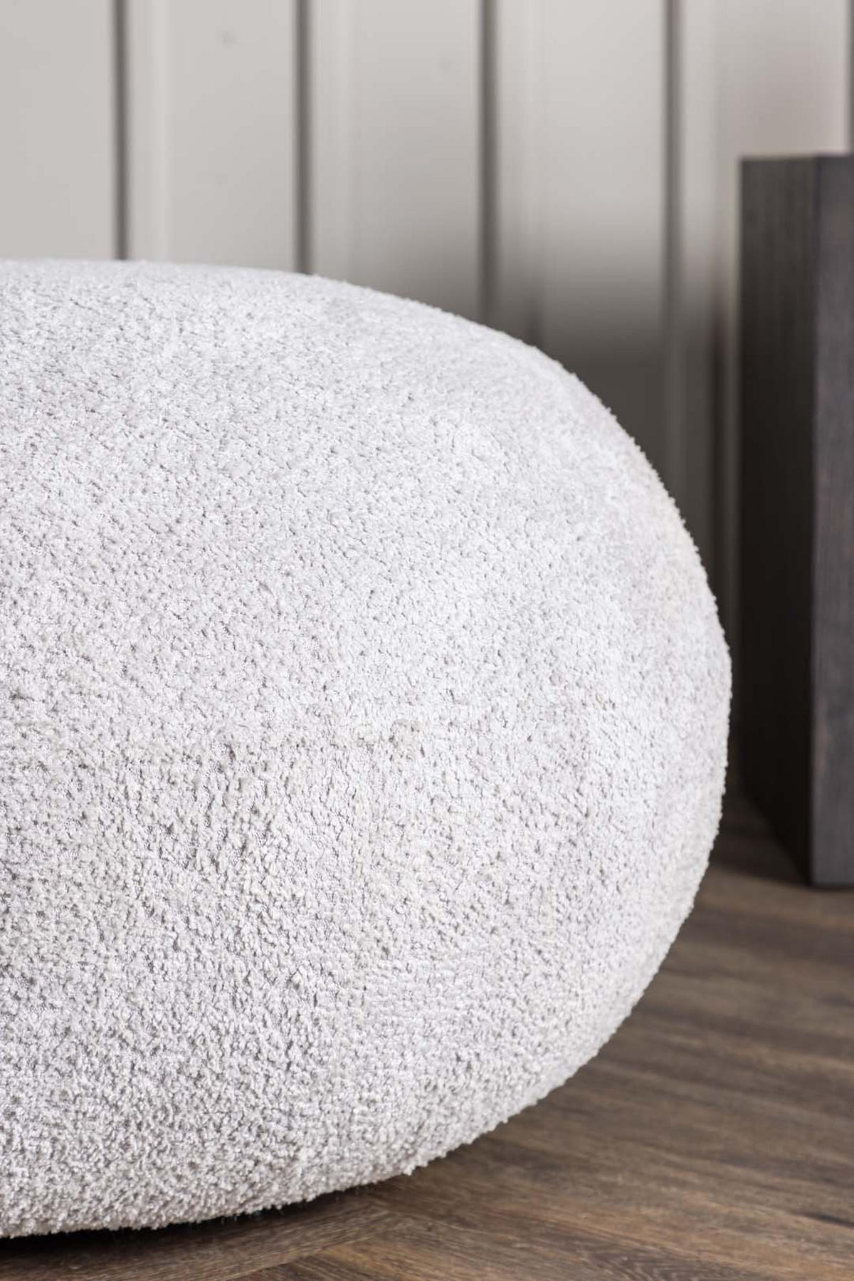POUF, Bologna, Grau, Kunstfell, 74 x 74 x 40 cm - Grau, Textil/Fell (74/40/74cm) - ebuy24