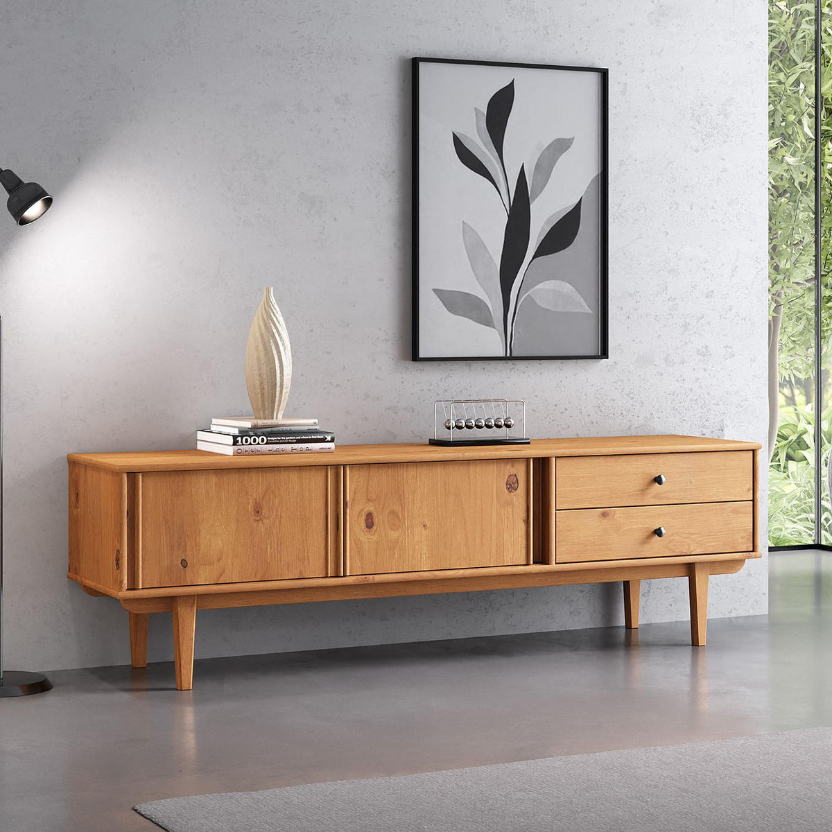 LOWBOARD SIMONA Eiche - Eichefarben, Holz (175/52/41cm) - IDIMEX