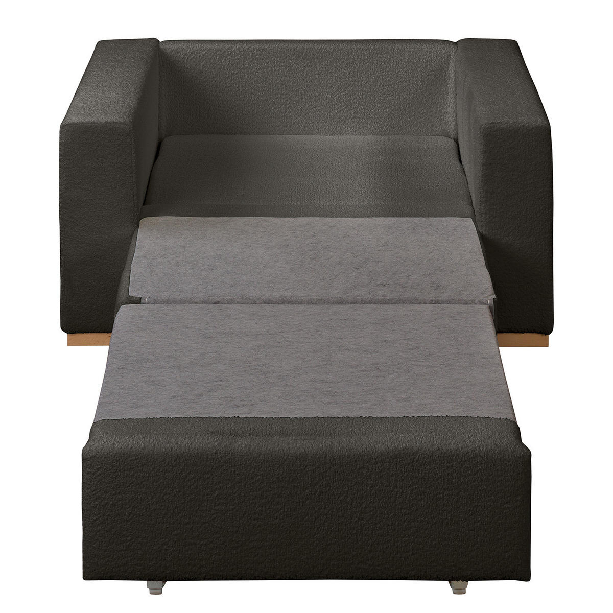 SCHLAFSESSEL - Anthrazit/Buchefarben, Buchenholz/Textil (110/90/90cm) - home24