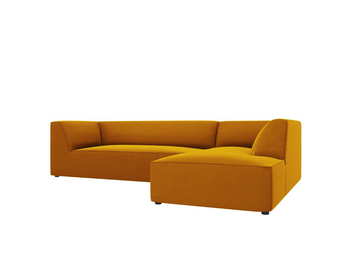 ECKSOFA rechts Ruby aus Samt gelb 4 Sitzplätze - Gelb, Textil (180/273cm) - Micadoni