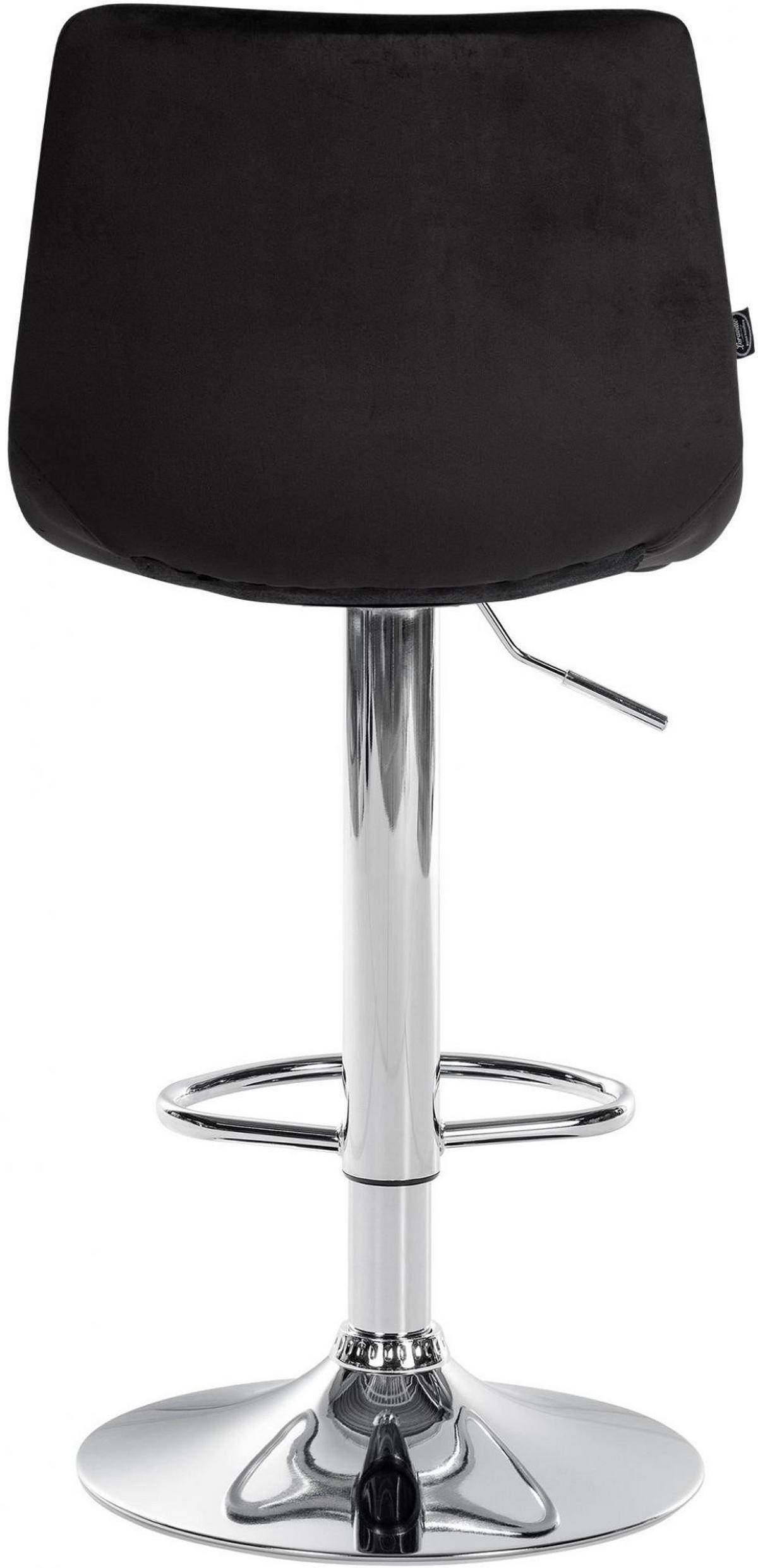 BARHOCKER Samt schwarz - Chromfarben/Schwarz, Textil/Metall (43/87/46.5cm) - CLP