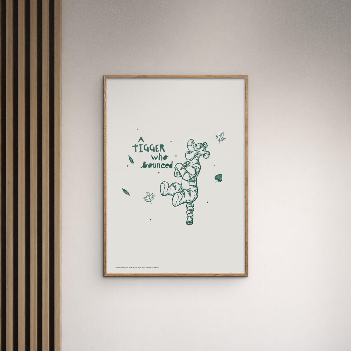 POSTER mit Rahmen Disney - Disney's Tigger Joyful Bounce - Eichefarben/Beige, Holz/Papier (30/40cm) - Poster&Frame