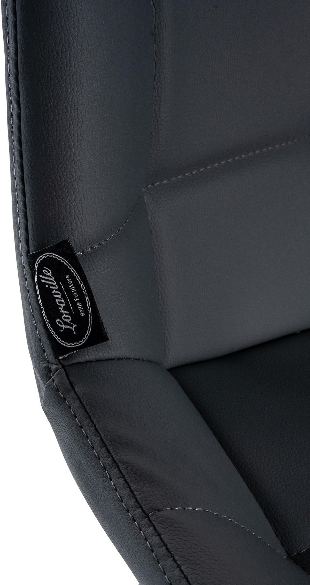 BARHOCKER Lederlook grau - Schwarz/Grau, Textil/Metall (49/104/56cm) - CLP