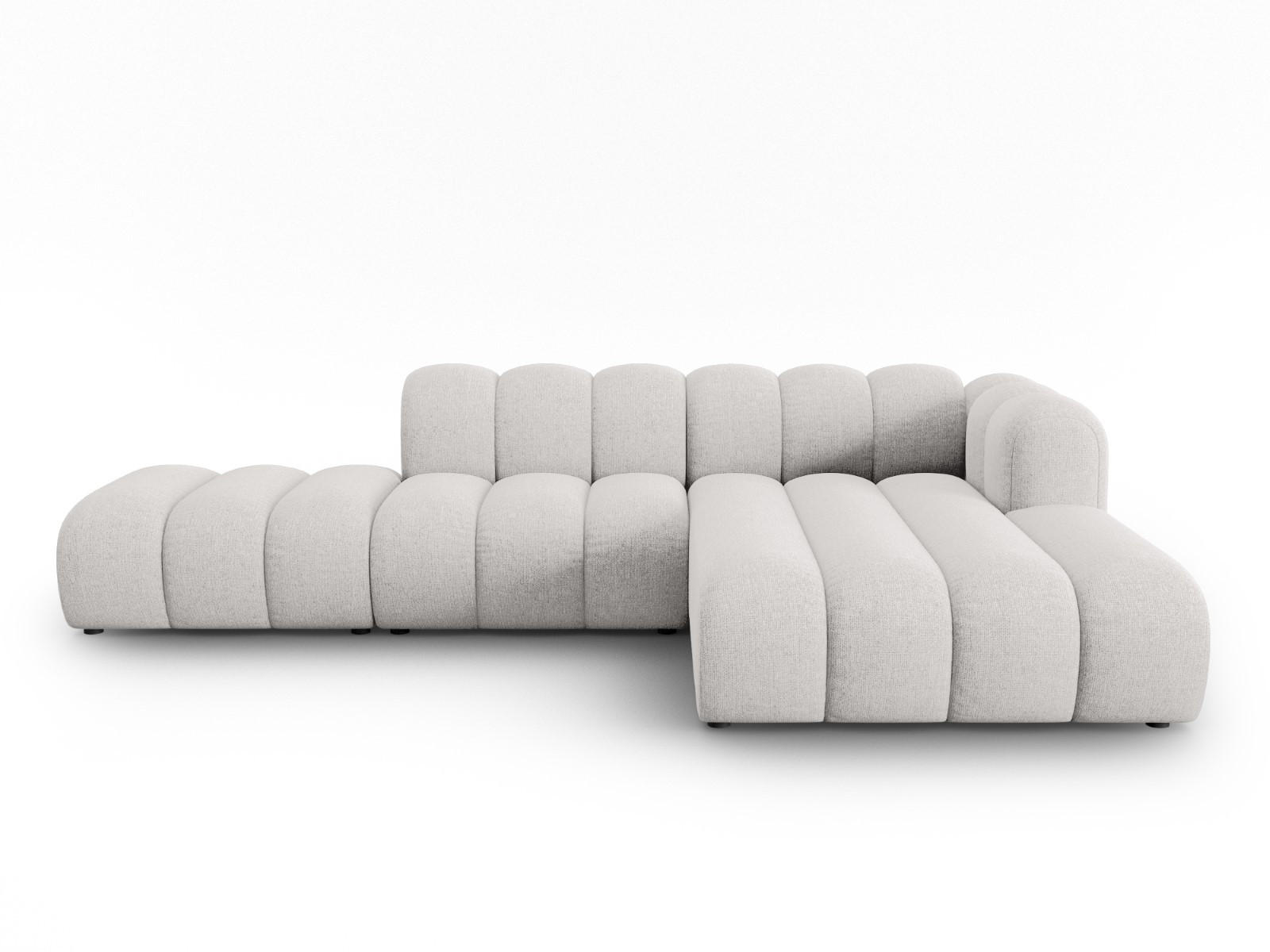 ECKSOFA modular rechts Lupine aus Chenille-Stoff hellgrau 5 Sitzplätze - Hellgrau, Textil (177/299cm) - Micadoni