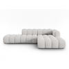 ECKSOFA modular rechts Lupine aus Chenille-Stoff hellgrau 5 Sitzplätze - Hellgrau, Textil (177/299cm) - Micadoni