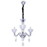 KRONLEUCHTER Helen Silber Chrom - Silberfarben, Glas (58/58/135cm) - Globo Lighting