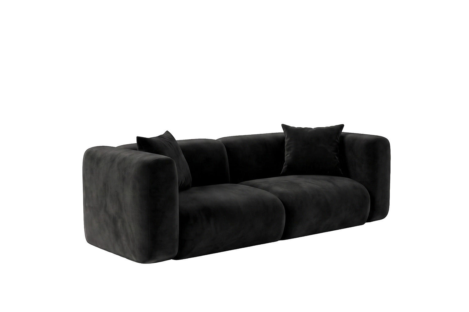 Kaiser Möbel Sofa Schwarz 228x70x89 cm