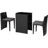 RATTANSET Hamburg,zusammenschiebbar,schwarz - Schwarz, Kunststoff - tectake