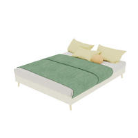 BETT 140/200 cm in Beige mit Stoffbezug und Metallgestell im modernen Design - Beige/Naturfarben, Holzwerkstoff/Textil (140/200cm) - STILVORA