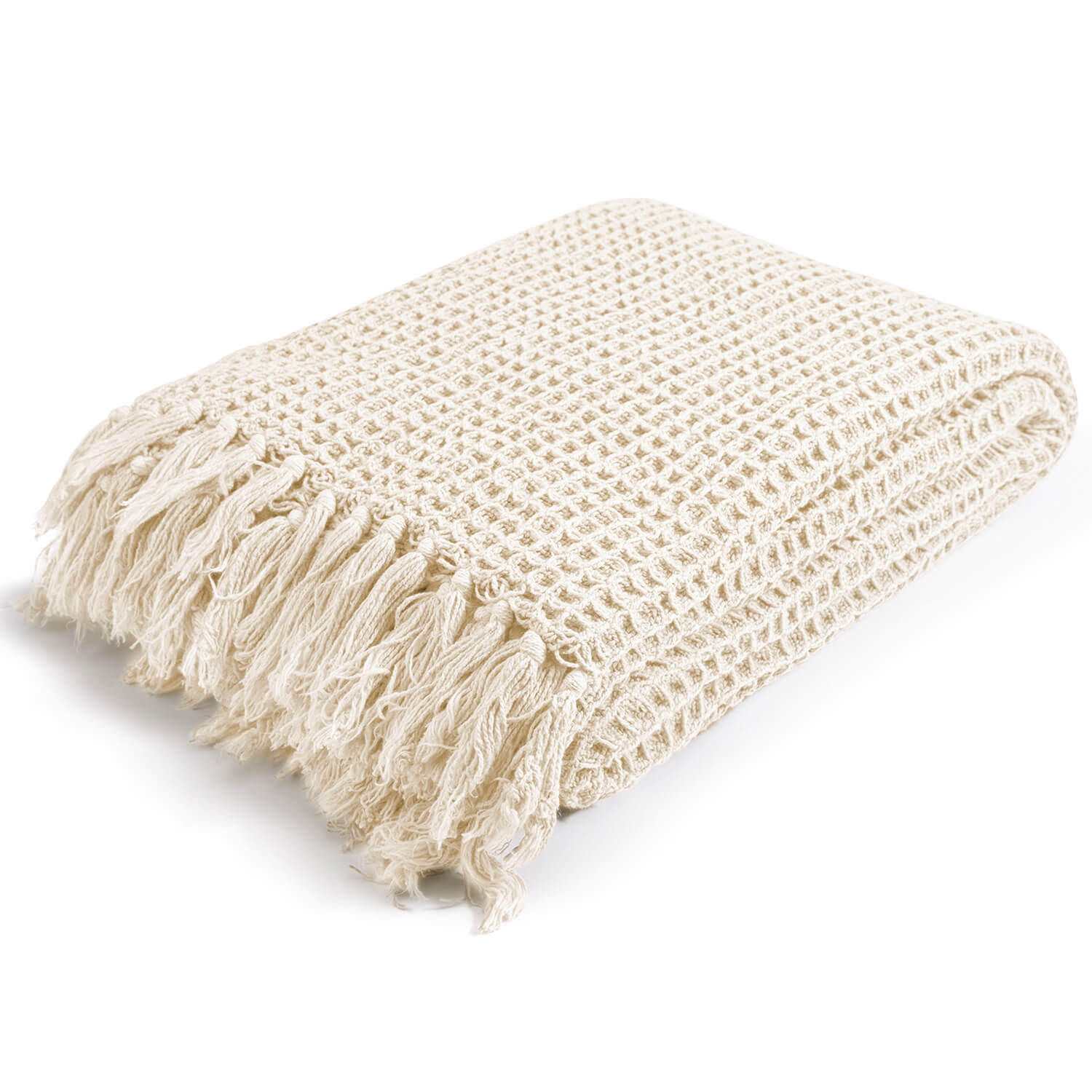 DECKE Die Hyggelige - Creme, Naturmaterialien (130/1.5cm) - Mokebo