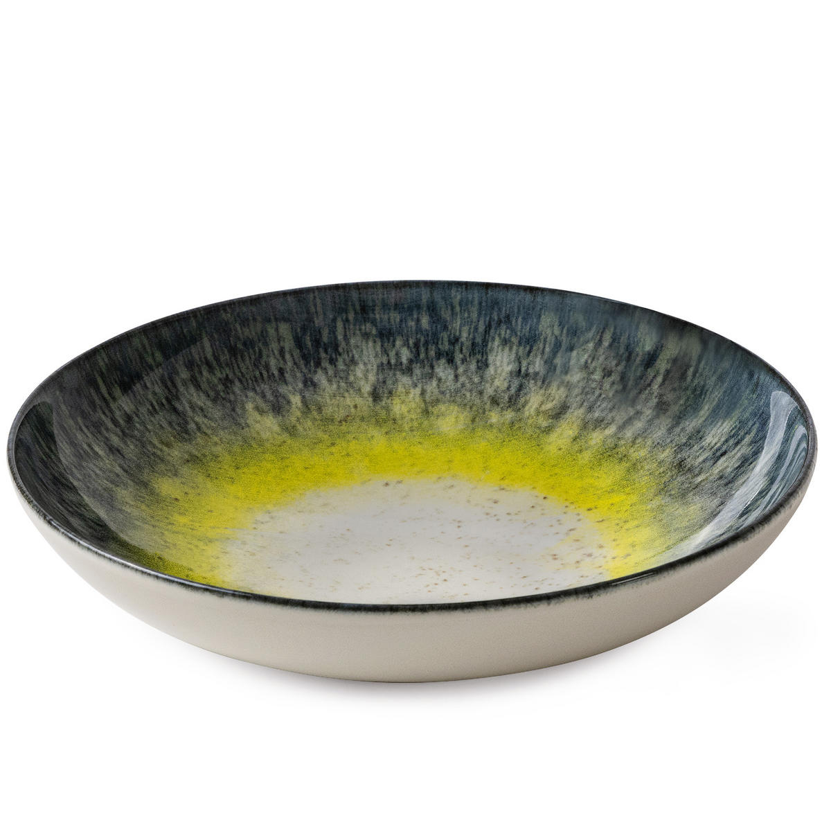 TELLER-SET LORENT 6-tlg Suppenteller Hartporzellan - Gelb/Dunkelblau, Keramik (22/4/22cm) - KONSIMO®