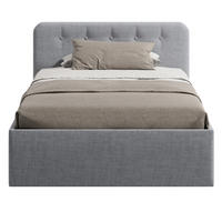 POLSTERBETT mit verstellbarem Lattenrost & Bettkasten, Kaltschaummatratze, 140 x 200 cm in Grau - Grau, Holzwerkstoff/Textil (140/200cm) - Home Collective