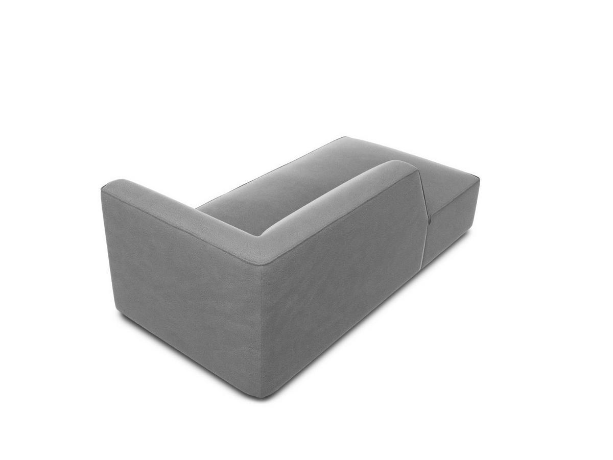 CHAISELONGUE links Ruby aus Samt grau - Grau, Textil (93/69/180cm) - Micadoni