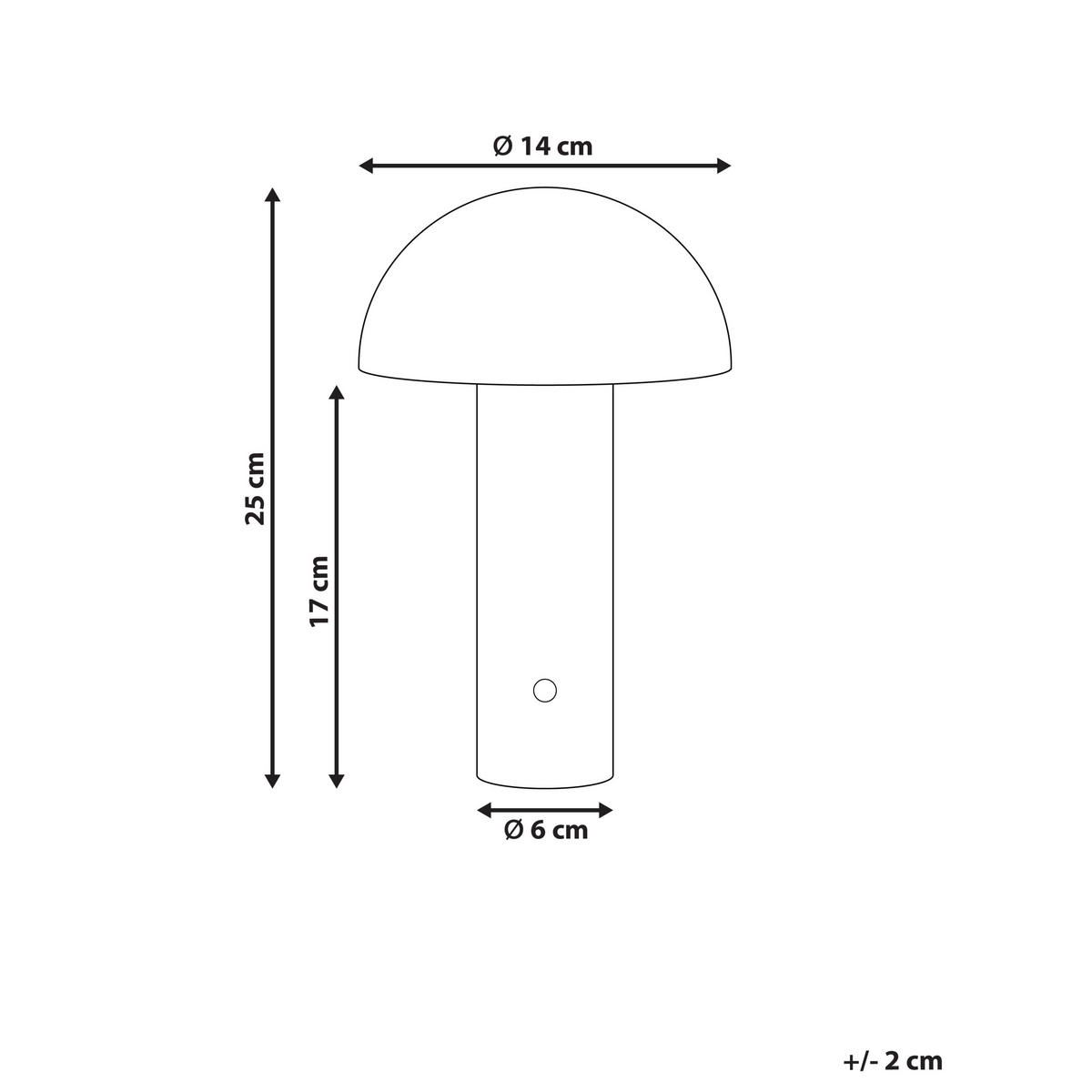 KABELLOSE LED Tischlampe mit Dimmer Metall Schwarz Bojo - Schwarz, Metall (14/14/25cm) - Beliani