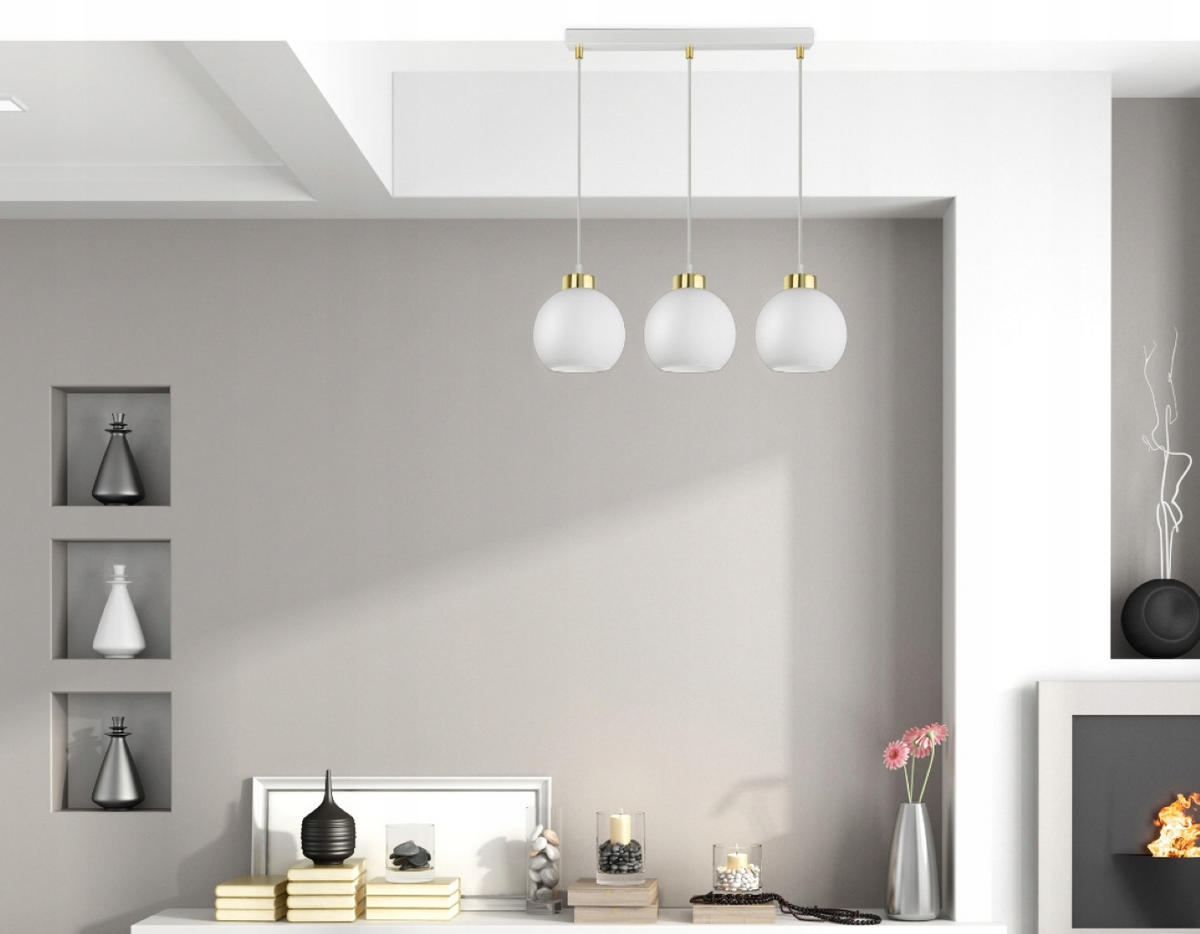 PENDELLEUCHTE GOLDGLAS - Goldfarben/Weiß, Glas/Metall (14/60/80cm) - kiki design