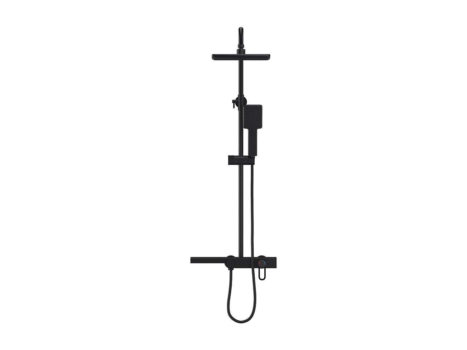 DUSCHSÄULE - 40 cm x 35.5 cm - Metall - Schwarz JIZEO - Schwarz, Metall (40/126/35.5cm) - Vente-Unique