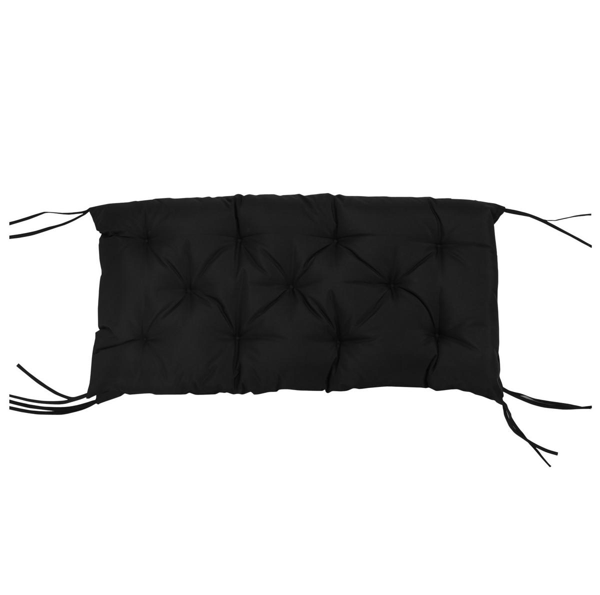 BANKAUFLAGE aus Polyester 100x98x8 cm in Schwarz mit 6 Bändern - Schwarz, Textil (98/8/100cm) - Modfu