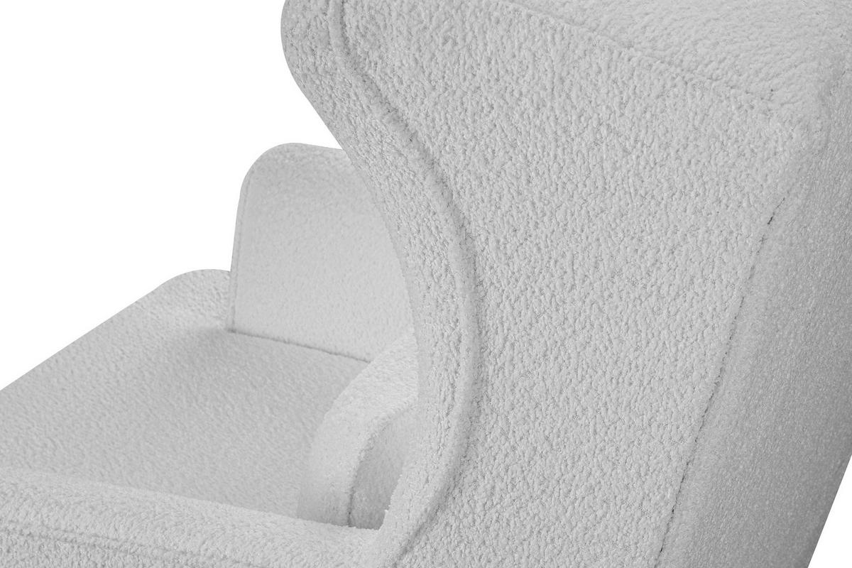 OHRENSESSEL STRALIS inklusive dekorativem Kissen, Hellgrau - Hellgrau/Braun, Textil (82/108/80cm) - KONSIMO®