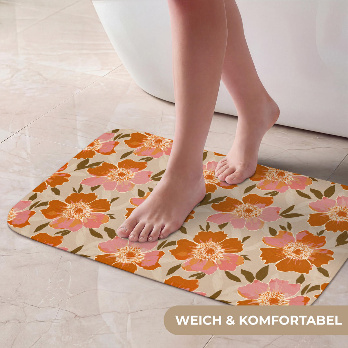 KÚPEĽŇOVÁ PREDLOŽKA Kvety - Motív - Retro 60x40 cm - viacfarebná, textil/plast (60/40cm) - OnlyWow