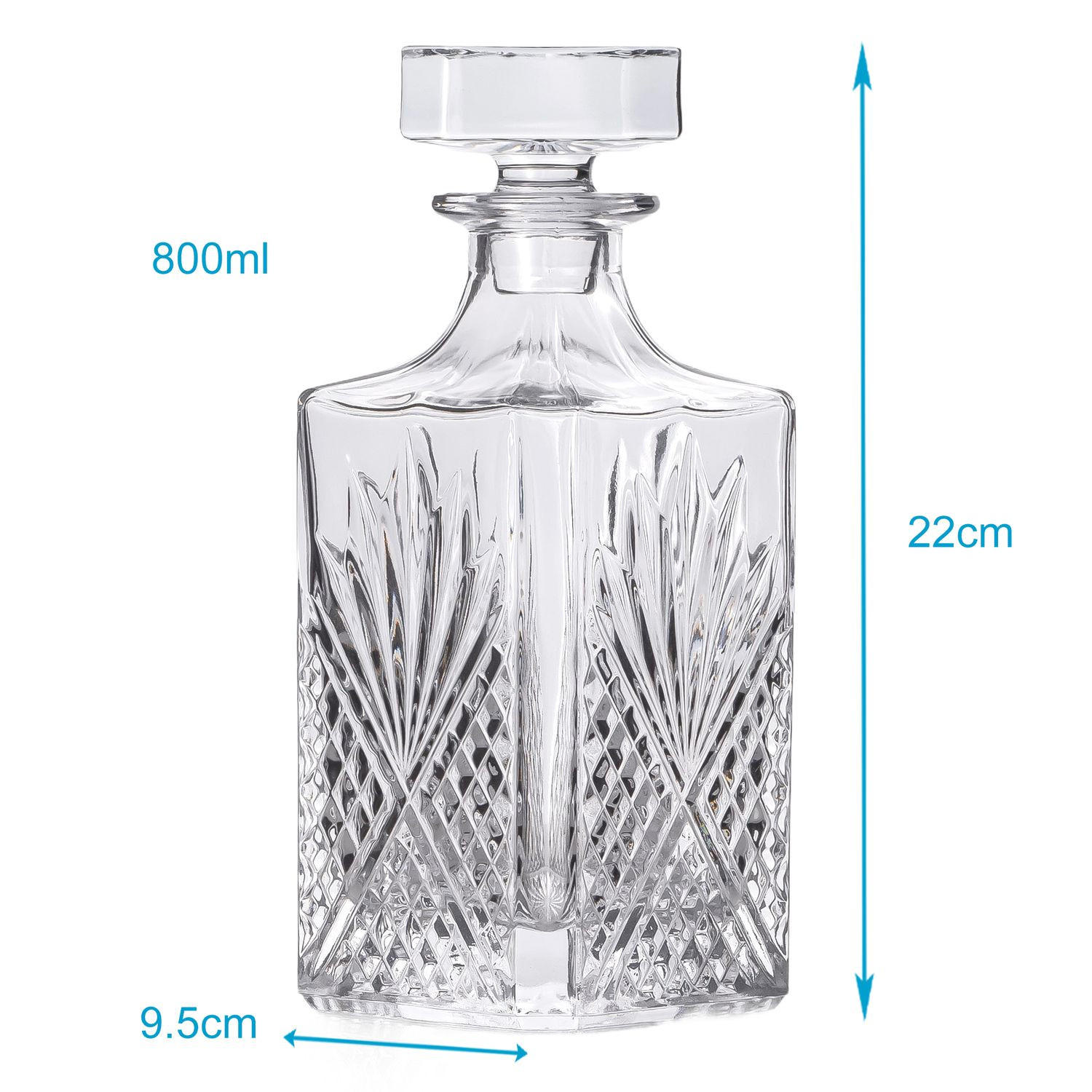 WHISKEY KARAFFE 800 ml - Transparent, Glas (0.8L) - Intirilife