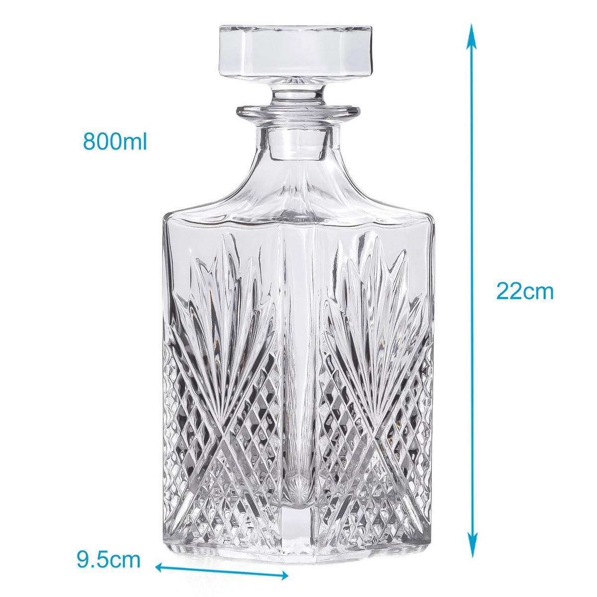 WHISKEY KARAFFE 800 ml - Transparent, Glas (0.8L) - Intirilife