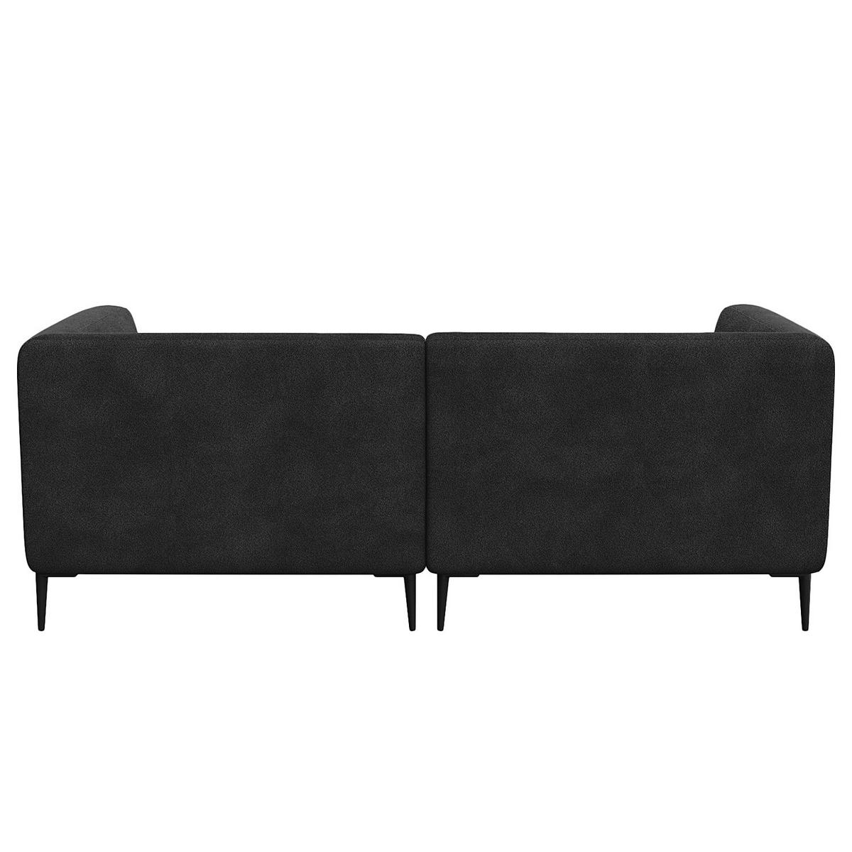 1,5-SITZER ECKSOFA mit Longchair - Anthrazit/Schwarz, Textil/Metall (211/148cm) - home24