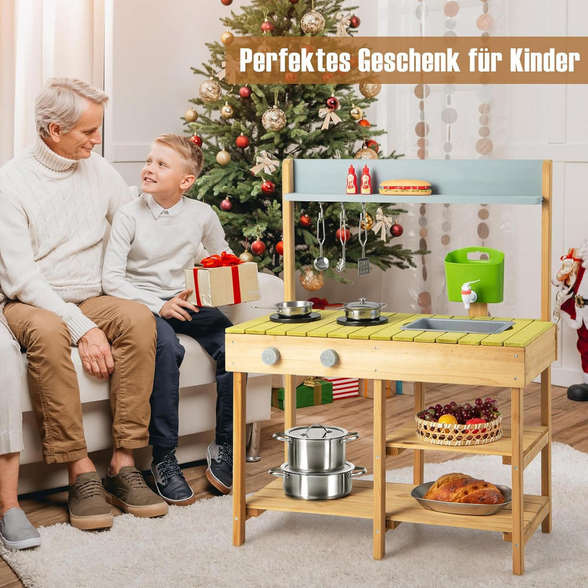 MATSCHKÜCHE Kinder Outdoor Multicolor - Multicolor, Holz (75/92/35cm) - COSTWAY