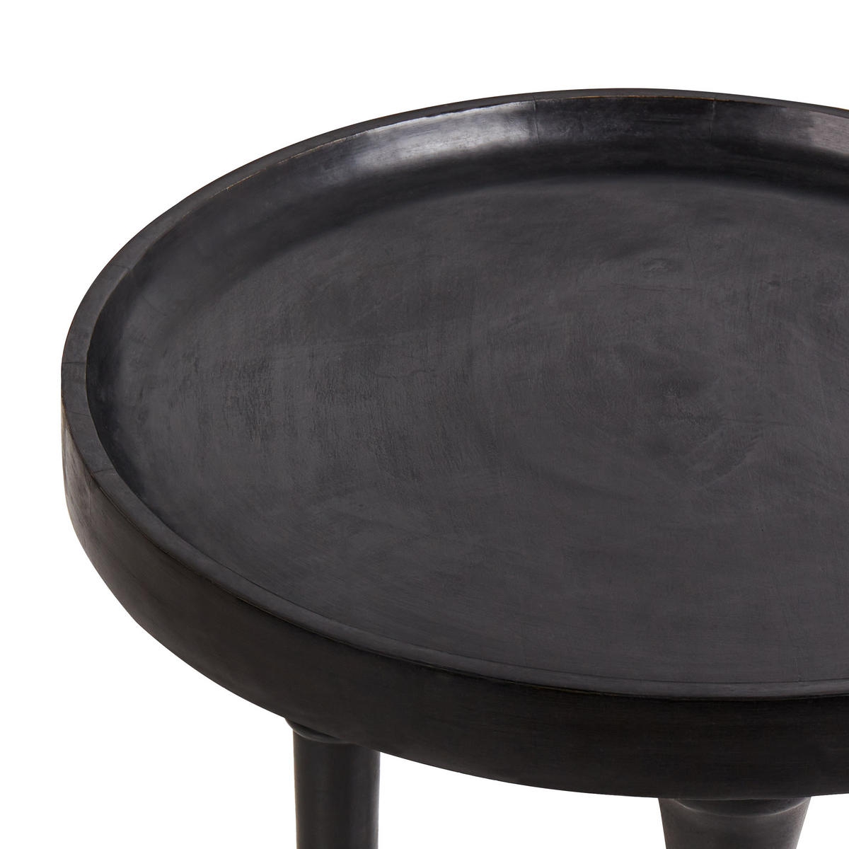 BEISTELLTISCH Mangoholz Schwarz Leeton - Schwarz, Holz (52/52/53cm) - Beliani