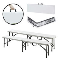 KLAPPBANK Ljusnarsberg - Weiß, Kunststoff/Metall (180/43/25cm) - [en.casa]