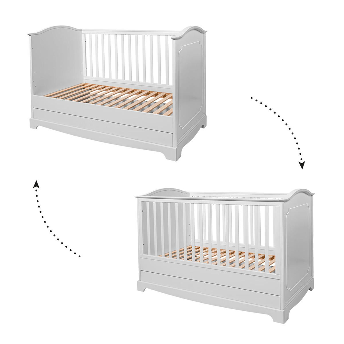GITTERBETT 70/140 Royal Weiß - Weiß, Holzwerkstoff (70/140cm) - Petits-meubles