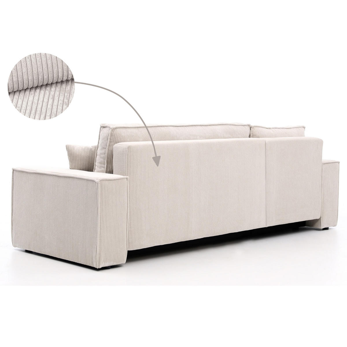 ECKSOFA Paris mit Schlaffunktion Cord - Beige, Textil (244/155cm) - Idohome