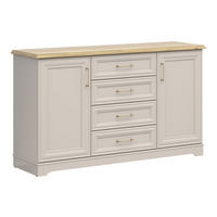 SIDEBOARD Anga Kaschmir / Mauvella Eiche 154 / 44 / 89,5cm - Goldfarben/Braun, Holzwerkstoff/Metall (154/90/44cm) - Feldmann-Wohnen