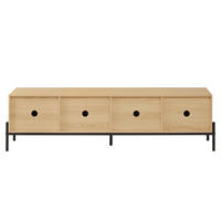 LOWBOARD 163,5/40/45 cm aus MDF mit 4 Türen und Drucköffnung Natur - Hellbraun, Holzwerkstoff (163.5/45/40cm) - Modenvie