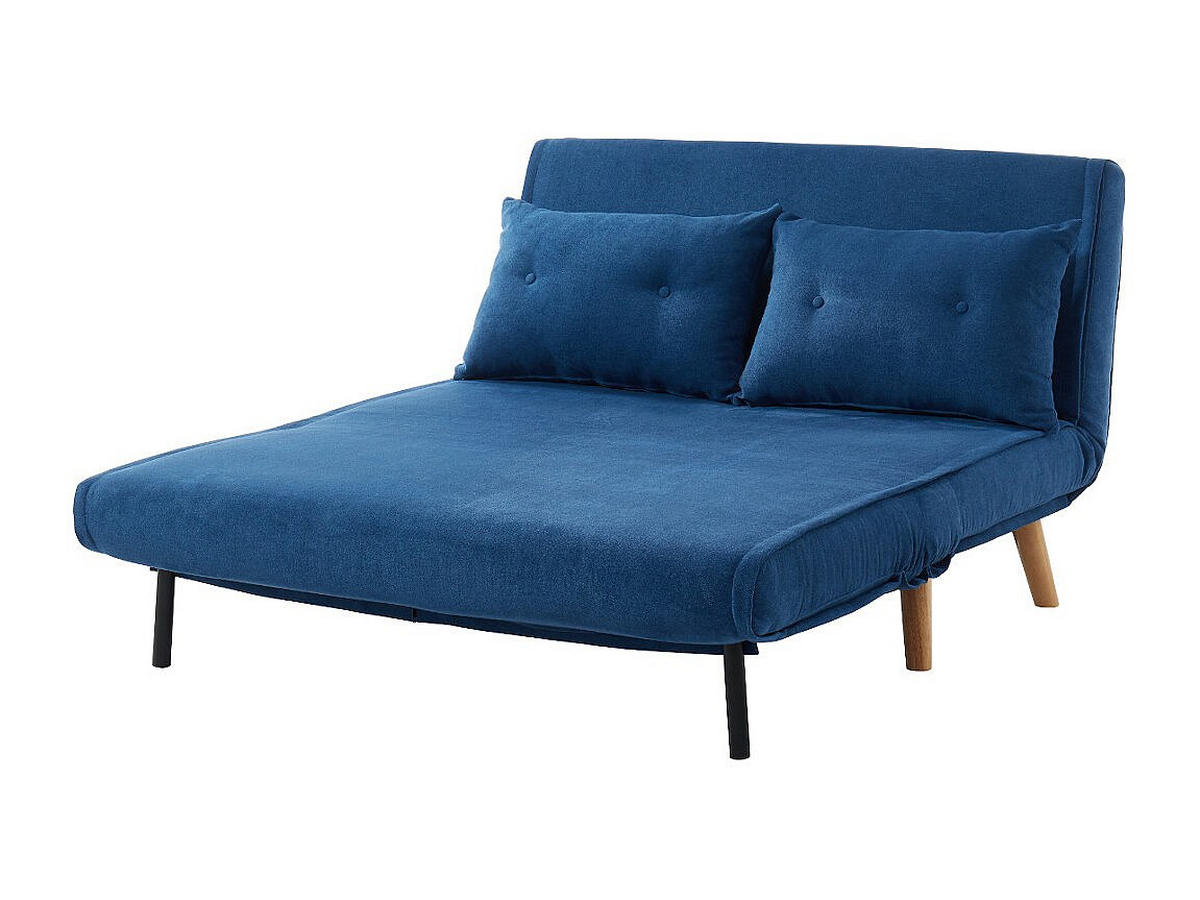 SCHLAFSOFA - 2 Personen - stoff - blau Valerio - Blau, Textil (120/74/74cm) - Vente-Unique